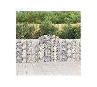Paniers à gabions arqués 2 pcs 200x30x100/120 cm Fer galvanisé, gabion, cage de gabion, panier de mur de gabion, mur 3146110