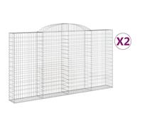 Paniers à gabions arqués 2 pcs 300x30x160/180 cm fer galvanisé