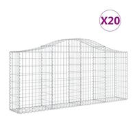 Paniers à gabions arqués 20 pcs 200x30x80/100 cm Fer galvanisé