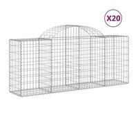 Paniers À Gabions Arqués 20 Pcs 200x50x80/100 Cm Fer Galvanisé Vidaxl Vidaxl