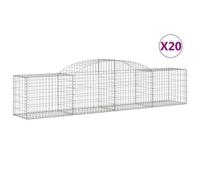 Paniers À Gabions Arqués 20 Pcs 300x50x60/80 Cm Fer Galvanisé Vidaxl Vidaxl