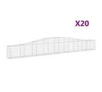 Paniers à gabions arqués 20 pcs 400x30x40/60 cm Fer galvanisé