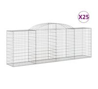Paniers À Gabions Arqués 25 Pcs 300x50x100/120 Cm Fer Galvanisé Vidaxl Vidaxl