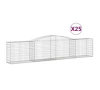Paniers à gabions arqués 25 pcs 400x50x80/100 cm Fer galvanisé