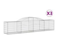 Paniers à gabions arqués 3 pcs 300x50x60/80 cm fer galvanisé