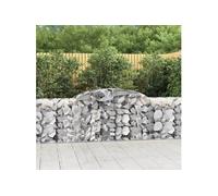 Paniers à gabions arqués 4 pcs 300x50x80/100 cm fer galvanisé, gabion, cage de gabion, panier de mur de gabion, mur 3146685