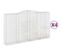 Paniers à gabions arqués 4 pcs 400x50x220/240 cm Fer galvanisé