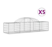 Paniers à gabions arqués 5 pcs 200x50x40/60 cm fer galvanisé