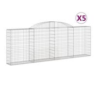 Paniers à gabions arqués 5 pcs 300x30x100/120 cm fer galvanisé
