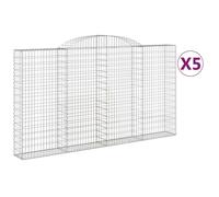 Paniers à gabions arqués 5 pcs 300x30x160/180 cm fer galvanisé