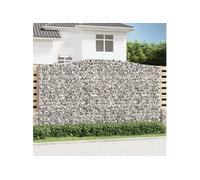 Paniers à gabions arqués 5 pcs 400x50x220/240 cm Fer galvanisé, gabion, cage de gabion, panier de mur de gabion, mur 3146037