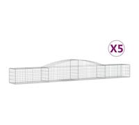 Paniers à gabions arqués 5 pcs 400x50x40/60 cm Fer galvanisé