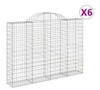 Paniers à gabions arqués 6 pcs 200x30x140/160 cm Fer galvanisé