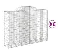 Paniers à gabions arqués 6 pcs 200x50x140/160 cm Fer galvanisé