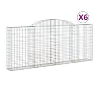 Paniers À Gabions Arqués 6 Pcs 300x30x120/140 Cm Fer Galvanisé Vidaxl Vidaxl