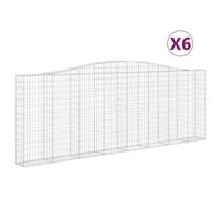 Paniers à gabions arqués 6 pcs 400x30x140/160 cm Fer galvanisé