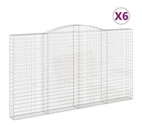 Paniers à gabions arqués 6 pcs 400x30x220/240 cm Fer galvanisé