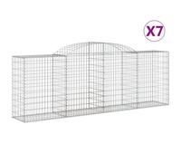 Paniers À Gabions Arqués 7 Pcs 300x50x100/120 Cm Fer Galvanisé Vidaxl Vidaxl