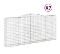 Paniers à gabions arqués 7 pcs 400x50x180/200 cm Fer galvanisé
