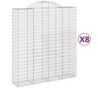 Paniers à gabions arqués 8 pcs 200x50x220/240 cm Fer galvanisé