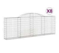 Paniers à gabions arqués 8 pcs 300x30x100/120 cm fer galvanisé