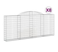 Schanskorven 8 st gewelfd 300x30x120/140 cm ijzer3146545