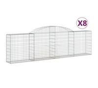 Paniers À Gabions Arqués 8 Pcs 300x30x80/100 Cm Fer Galvanisé Vidaxl Vidaxl