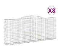Paniers à gabions arqués 8 pcs 400x50x160/180 cm fer galvanisé