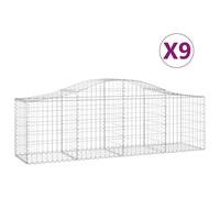 Paniers à gabions arqués 9 pcs 200x50x60/80 cm Fer galvanisé