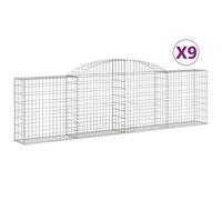 Paniers À Gabions Arqués 9 Pcs 300x30x80/100 Cm Fer Galvanisé Vidaxl Vidaxl