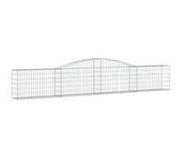 Paniers à gabions arqués fer galvanisé vidaXL (x15) Argenté 400x30x60/80 cm