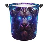 Paniers À Linge Carnivore, Animaux Sauvages, Lion Corbeilles À Linge Pliables Panier De Rangement Des Vêtements Ronds Panier Rangement Pour Chambre Buanderie Dortoirs 34X42Cm