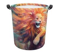 Paniers À Linge Roi Des, Lion, Animal Féroce Panier Rangement Pliables Panier De Rangement Des Vêtements Ronds Corbeilles À Linge Pour Dortoirs Buanderie Chambre 34X42Cm