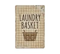 Paniers à linge vintage en osier pour chambre en métal | Décoration murale ronde en métal pour café, club, jardin 20,3 x 30,5 cm