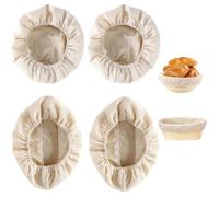 Paniers à Pain Ovales 25cm Lot 4, Bannetons Fermentation Naturelle pour Cuisson Artisanale