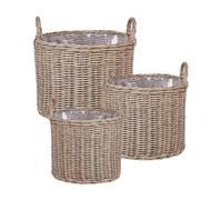 Paniers à Plantes en Polyrotin Marron 3 Tailles pour Intérieur et Faits Pendula