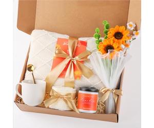 Paniers cadeaux pour elle, cadeaux d'anniversaire uniques pour femme, ensemble de cadeaux d'anniversaire pour meilleure amie, coffret cadeau « Get Well Soon », cadeau de soleil, tournesol, emballage