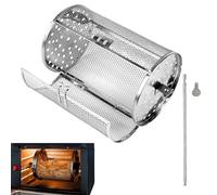 Paniers de barbecue à roulettes pour barbecue extérieur, grille de friteuse à air en acier inoxydable - Panier à frites, grille- à café, panier rond pour légumes, poissons et cuisine de camping