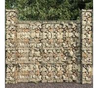 vidaXL 3x Paniers de Gabion Mur en Gabion Panier à Pierres Clôture Barrière Jardin Patio Cour Extérieur Acier Galvanisé 145088