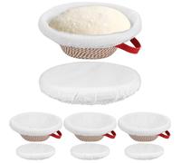 Paniers de Levage pour Pain, Lot de 4 Cercles en Toile de Coton 23 cm, Respiration Naturelle pour Pâtisserie Maison
