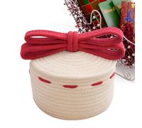 Paniers De Noël Vides 23,9 x 19,8 x 19,8 cm Corde en Coton avec Couvercle | Bac à de Noël Pour Les Fêtes Chambre À Coucher Chambre D'Jouet