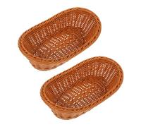 Paniers de Rangement Alimentaires en Plastique Tressé, Lot de 2 | Pain et Snacks, Usage Hôtel et Épicerie, Réutilisables, Longue Durée de Service