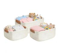 Paniers de rangement en corde de coton - Conteneurs de rangement 3 pièces, boîtes décoratives pour étagères, ensemble de rangement en tissu flexible | Paniers à jouets, organisateur de table de chevet