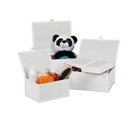 Relaxdays Lot de 6 paniers de rangement en bambou