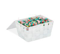 Paniers de rangement panier tressé 1,8 L plastique panier de rangement blanc