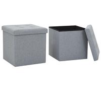 Paniers de rangement pliables, lot de 2, couleur gris clair
