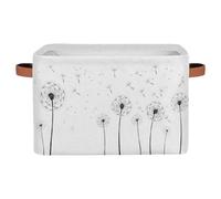Paniers de rangement pour étagères, pissenlits volants, abstrait, ferme, fleurs sauvages, bacs de rangement avec poignées, boîtes de rangement pour organiser vêtements, jouets, livres