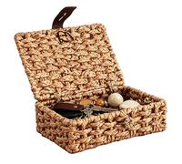 Paniers de rangement rectangulaires en jacinthe d'eau - Organiseur de maison pour chambre à coucher, salle de bain, cuisine, bureau, mouchoirs, vêtements, articles de toilette, collations, fougère
