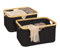 Paniers de rangement - WENKO - Lot de 2 Ecori - Tissu recy ambou certifié - Noir