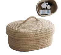 Paniers d'organisateurs tissés, panier de corde en coton avec couvercle pour stockage et organisation, grande boîte de pépinière avec design durable, pour les téléphones bijoux serviettes cosmétiques